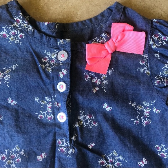 Carter’s Shirt Size 12 Months Floral Butterfly’s - Picture 2 of 8